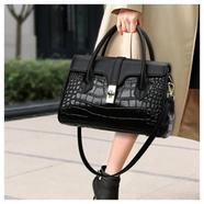 Casual Tote Luxury Leather Handbags Purse Women Bag Black icon