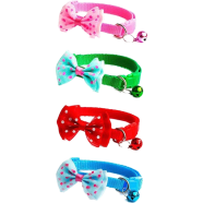Cat Collar Bell Adjustable Bow Tie Collar ( Random Color, Pack of 1 ) image