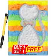 Cat Design Soft Notebook With Premium Cover (Free M and G Ball Pen) - NP004