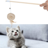 Cat Funny Stick Wand Pet Teaser Interactive Toys image