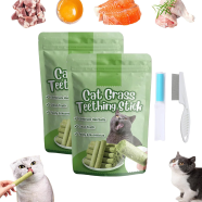 Cat Grass 6pcs Teething Stick set with Chicken Flavor for Pet Cat (30g) image