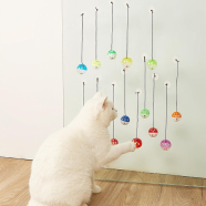 Cat Hanging Interactive Toy Cat Spring Ball Toy with Bell Kitten Funny Teaser Toy Training Toys image