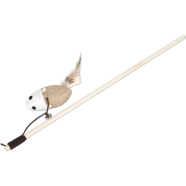 Cat Teaser Playing Stick Wooden Cat Wand Toy for Cats and Kittens-(Mouse-Bell-40cm) image