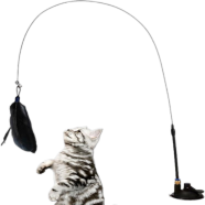 Cat Teaser Toy with Bell, Fixable Cat Interactive Toys with Suction image