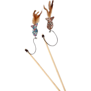 Cat Toy Interactive Feather Blue Fish Cat Teaser Toy image