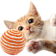 Cat Toys for Indoors Cats Scratch Balls Cat Nip Toys and Woven Wool Rattle Ball image