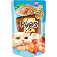 Cattie Paws Rich Cat Pouch - Tuna With Shrimp and Scallop in Jelly 70g | Cat Wet Food image