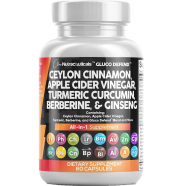 Ceylon Cinnamon Apple Cider Vinegar Turmeric Curcumin Berberine and Ginseng 60 Capsules -513475730 image