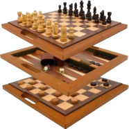 Chess Checkers Backgammon Set 3 in 1 image