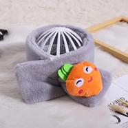 Children Fruit Design Neck Warm Scarf Gray- 1 Pcs image