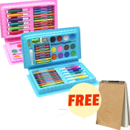 Children Painting/Drawing Set 42 Pcs (Blue- Free Handmade Drawing Pad A5 Size 20 Pages