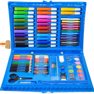 Children Painting/Drawing Set 86 Pcs (Pink/Blue) - Free Handmade Drawing Pad A4 Size 20 Pages