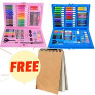 Children Painting/Drawing Set 86 Pcs (Pink/Blue) - Free Handmade Drawing Pad A4 Size 20 Pages image