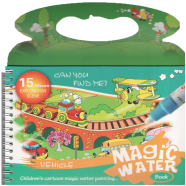 Children's Cartoon Water Magic Painting Book with Marker Different Theme Magic Book image