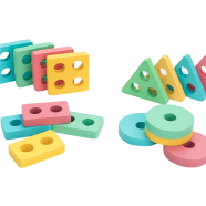 Children's Early Education Educational Wooden Building Block Toys Geometric Set Column Shape Cognitive Matching Primary School Kindergarten Wholesale icon