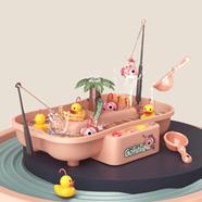 Children's Magnetic Fishing Toy Music Electric Circulation Fishing Duck Fishing Platform Water Play Game Toys for Kids image