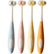 Children's Toothbrush New 2-12 Years Old Three-Sided Three-Dimensional Non-Slip Handle Household 5d Baby Child Soft Hair Toothbrush -1 Pcs image