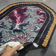 China 3D Print Velvet Fabric Jaynamaz - Any Color And Design image