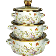 Chinese Style Soup Pot Enamel Pot Set 3 Pcs image