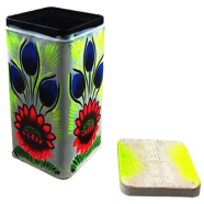 Chintar Khorak Tinbox Ash Colour (Flower Printed) image