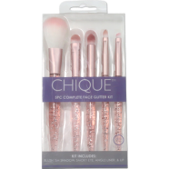 Chique Pink Glitter 5-Piece Face Brush Set image