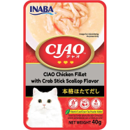 Ciao Clear Soup Chicken Fillet With Crab Stick Scallop Pouch Cat Food 40 gm image
