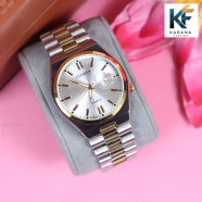 Citizen Automatic Date Analogue Dial Stainless Steel Golden and Silver Chain Watch for Man image