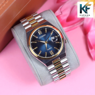 Citizen Automatic Date Analogue Dial Stainless Steel Golden and Silver Chain Watch for Man image