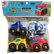 City Assembled Car Set–4 Pcs image