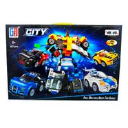 City Car Pull Back Vehicle To Robot Deformation 4 In 1 Display Box icon