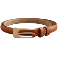 Classic Thin Genuine Leather Belt With Stylish Buckle For Female image