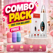 Clean Blackhead Vacuum Rechargeable Electric Blackhead Removal and Ice Roller Face Massager Combo Pack image