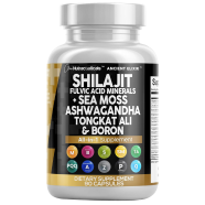Clean Nutraceuticals Shilajit Supplement With Sea Moss, Ashwagandha, Tongkat Ali, Boron, Magnesium - 90 Capsules -522991345 image