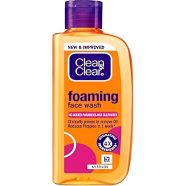 Clean and Clear Foaming Face Wash for Brighter Skin and Pimple Free Face and Remove Dark Spots - 100 ml image