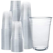 Clear Plastic Cups 250 Ml For Water And Juice 50 Pcs Pack image