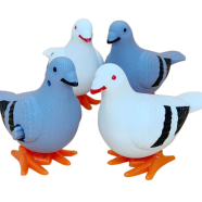 Clockwork Pigeon Simulation Animal Plush Jumping Style Children's Toys 1Pcs image