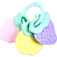 Cn Baby Fruit Skewers Teether Silicone Head Teether Fitness Educational Toy Set 3Pcs image