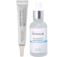 Combo 1 (Mary And May Tranexamic Plus Glutathione Eye Cream 12g The Dermalix Niacinamide 4 Percent Alpha Arbutin 2 Percent Brightening Serum 30ml) image