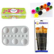 Combo Fevicryl Acrylic Colorus Sunflower Kit Fabric Color Fabric Paint Keep Smiling 12 Pcs Mix Brush 1 Set Artists Round Color Platte 1 Pcs Good Combo Set image