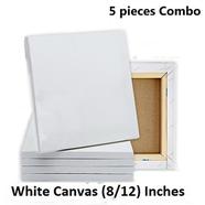 Combo of 8/12 Inches Drawing Canvas White - 5 Pcs 