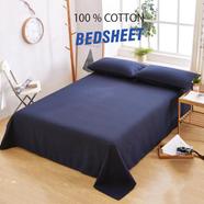 Comfort House Navy Blue Colour King Size Bed Sheet With 2 Pcs Pillow Cover image