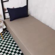 Comfort House Single Size Solid Cream Colour Bed Sheet With Pillow Cover image