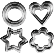 Cookie Cutter 12 Pcs - Silver image