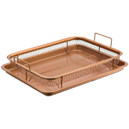 Copper Crisper Tray Frying Baking Pan Non Stick Chips Masket Crisping Baking Dish Grill Mesh Kitchen Tools image