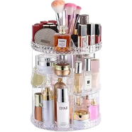Cosmetics Organizer 360 Degree Diamond Rotatable Cosmetics Storage Box image