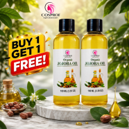 Cosprof Organic Jojoba Oil For Face Body Hair care-100ml (Buy 1 Get 1 FREE) image