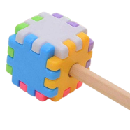 Crackles Cube Shaped Plastic Pencil Sharpener