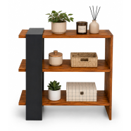 Creative Furniture Wooden Decorative Storage Shelf Natural Wood And Black Finish icon