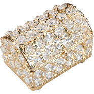 Crystal Jewelry Case Portable Crystal Beaded Jewelry Case Square Metal Jewelry Holder icon