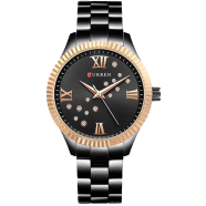 Curren 9009 Quartz Movement Round Dial Stainless Steel Waterproof Women Watch image